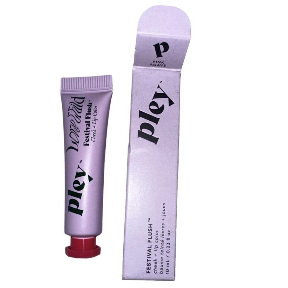 Pley Cream Blush Festival Flush Lip Cheek Tint Pink Agave Full Size New In Box